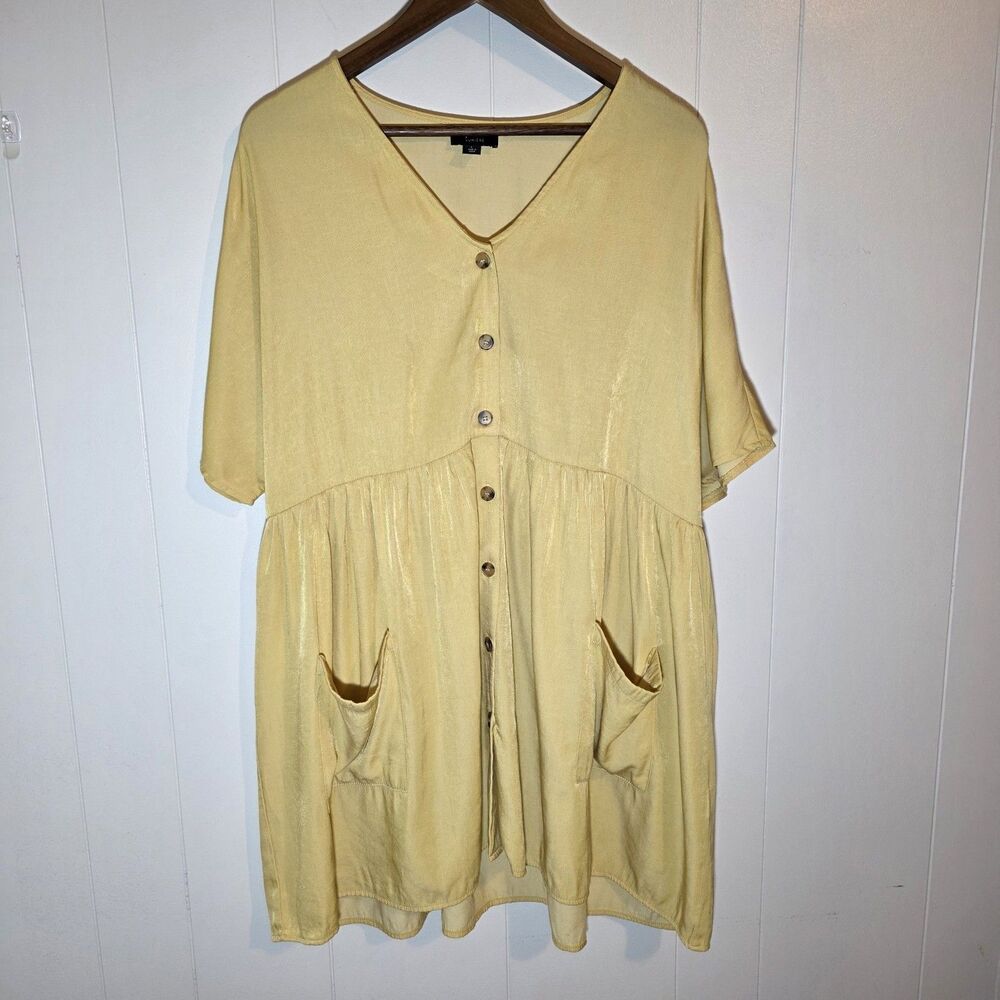 Lumiere Women's Size L Yellow Babydoll Dress
